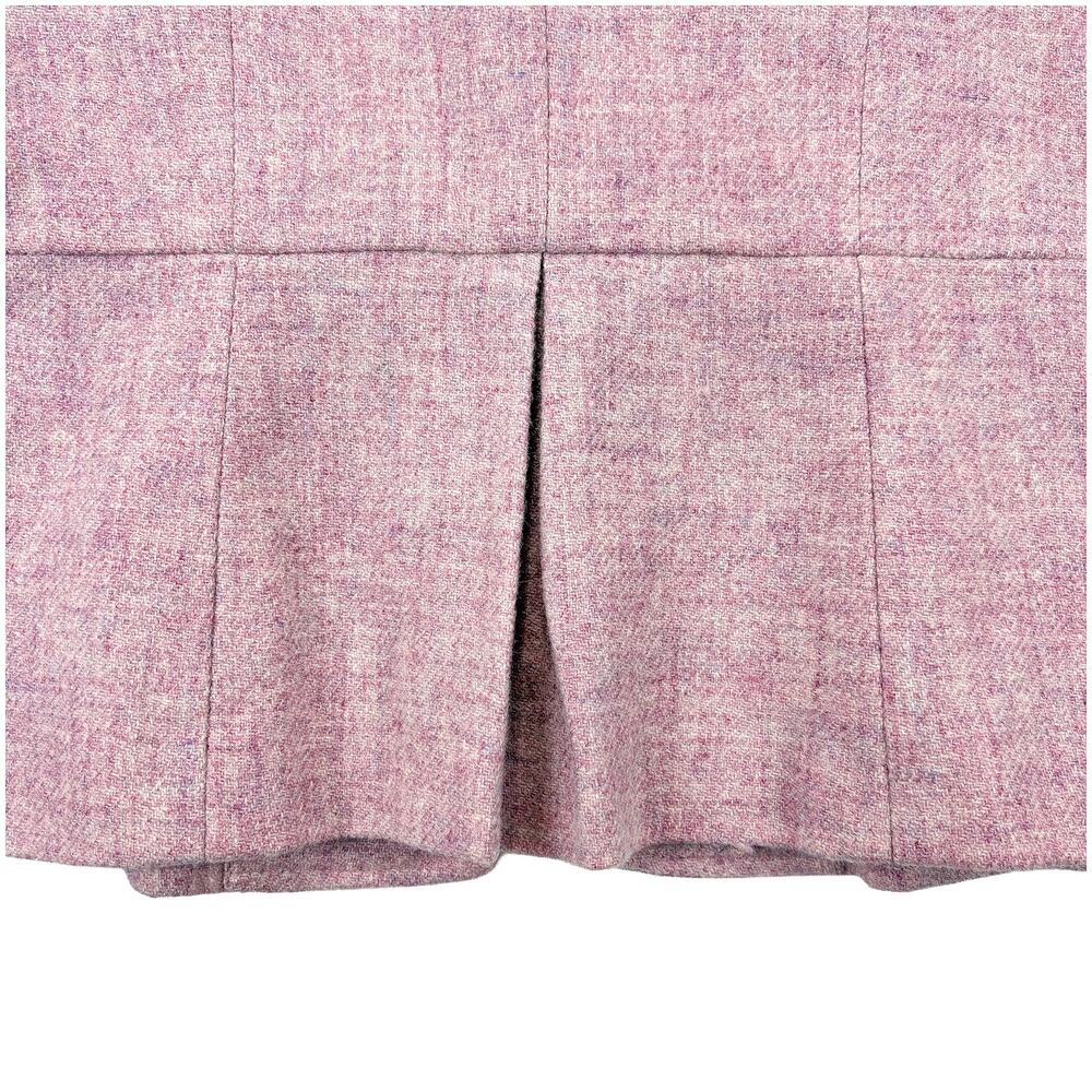 Talbots Wool Blazer Womens 10 Pink Tweed Peplum Career Feminine Coquette - Picture 8 of 10